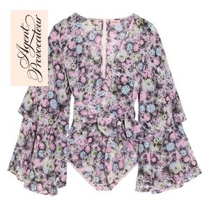 Agent Provocateur - Silk Floral “Marylou” Bodysuit -  Size 6